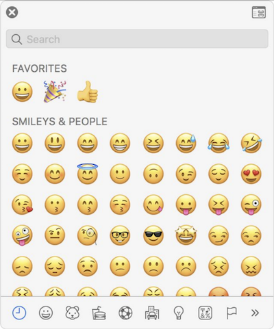 on-screen emoji selector