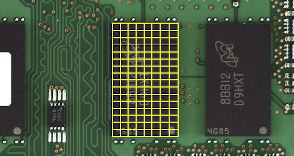 computer chip with grid overlaid