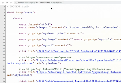 view source in Chrome for CS50